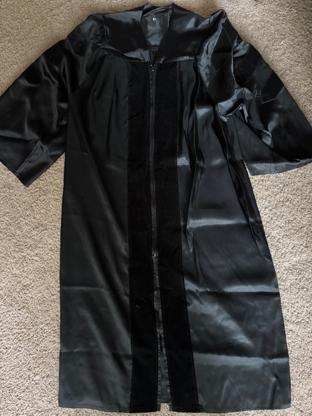 Black Satin Academic/Graduation Gown
